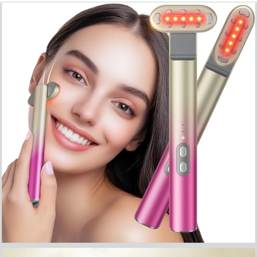Pink LED Light Therapy Skincare Device